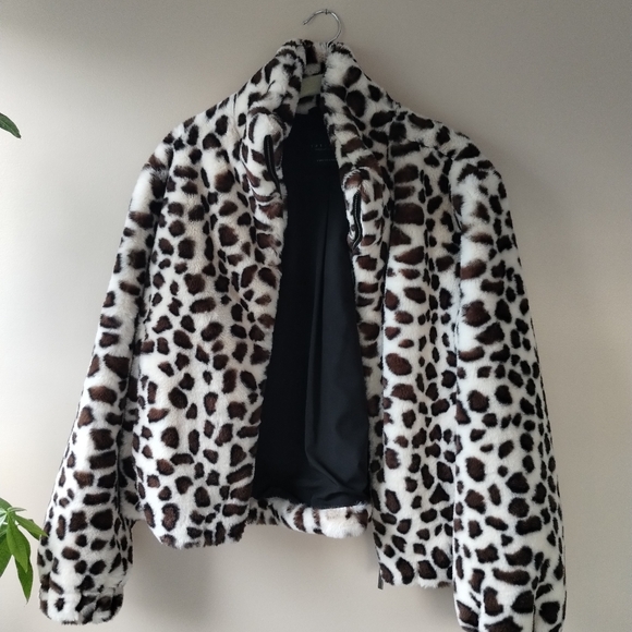 Sanctuary Leopard Print Teddy Jacket S/M - Picture 2 of 9